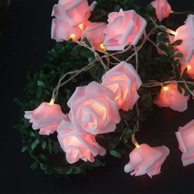 Rose Fairy Lights - Indoor Mood Lighting - Bedroom Decoration - LED Lights - Artificial Flowers - Wedding Decoration - Window Decoration - Valentine's Day Gift - Fairy Lights - Home Accessories - Party Lighting - Pink - 1 Piece - Image 7
