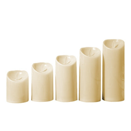 LED Candles - Pillar Candles - Indoor Mood Lighting - Flameless Candles - Candle Set - Electric Candles - Home Accessories - Table Decoration - Christmas Lights - LED Lights - Living Room Decoration - White - 5 Pieces