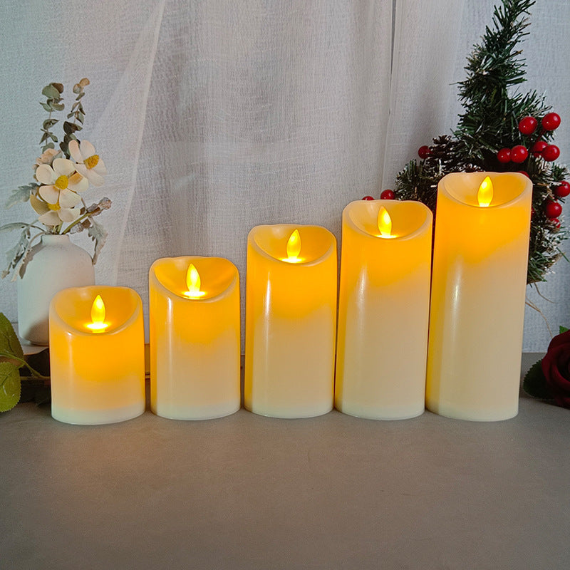 LED Candles - Pillar Candles - Indoor Mood Lighting - Flameless Candles - Candle Set - Electric Candles - Home Accessories - Table Decoration - Christmas Lights - LED Lights - Living Room Decoration - White - 5 Pieces - Image 2