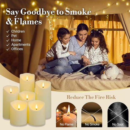 LED Candles - Pillar Candles - Indoor Mood Lighting - Flameless Candles - Candle Set - Electric Candles - Home Accessories - Table Decoration - Christmas Lights - LED Lights - Living Room Decoration - White - 5 Pieces - Image 8