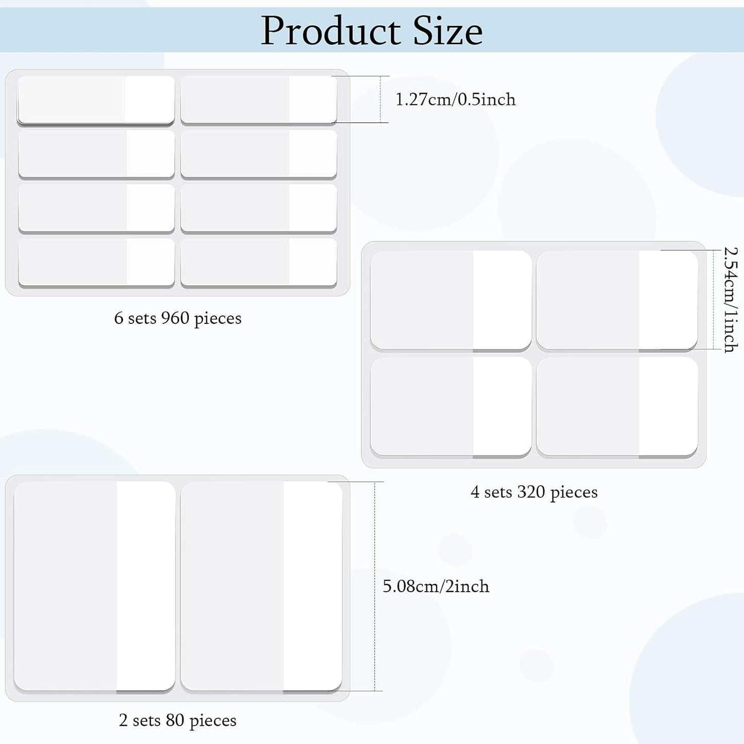 Sticky notes - Page markers - Index tabs - Sticky notes - Bookmarks - Transparent - Tabs - Office supplies - School supplies - Study - Writable - Notebooks - Agenda refill - White - 12 pieces - Image 2