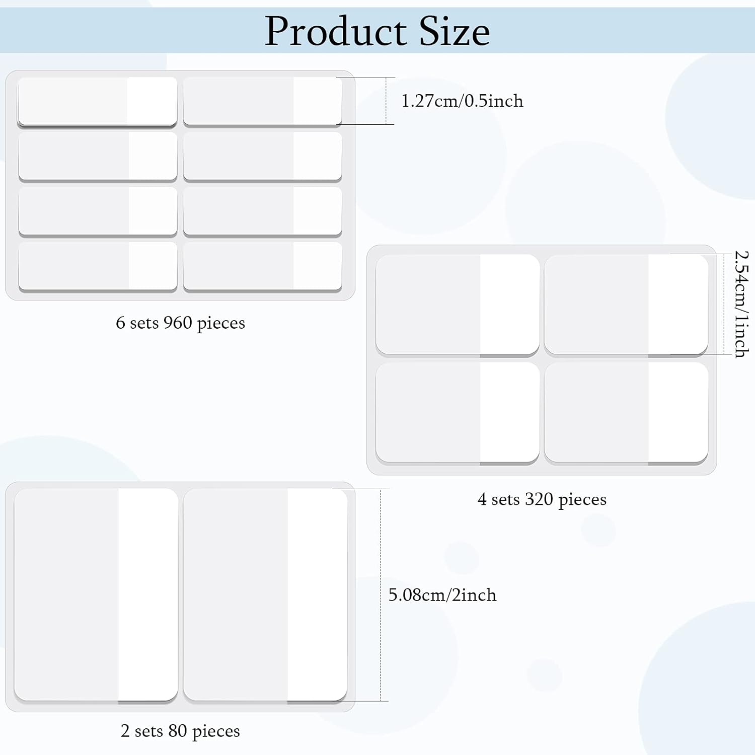 Sticky notes - Page markers - Index tabs - Sticky notes - Bookmarks - Transparent - Tabs - Office supplies - School supplies - Study - Writable - Notebooks - Agenda refill - White - 12 pieces - Image 2
