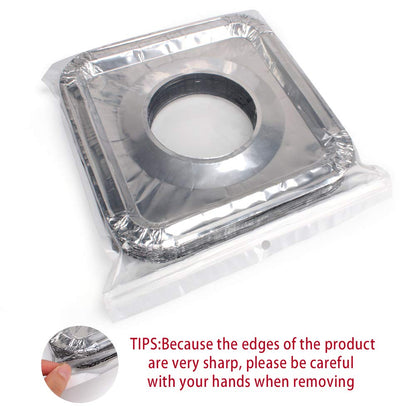 Gas stove protectors - Gas burner protectors - Aluminum foil gas stove - Gas stove foil - Kitchen accessories - Protective film - Extra thick - Universal - Cut to size - Square - Silver - 50 pieces - Image 6