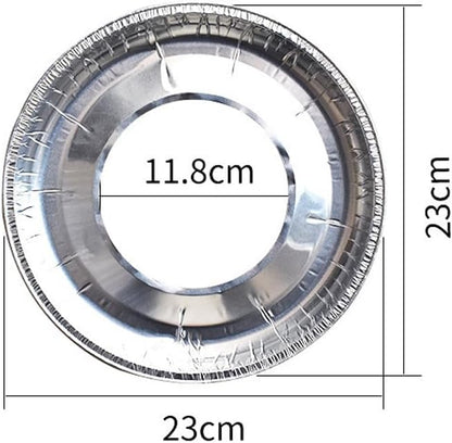 Gas stove protectors - Gas burner protectors - Aluminum foil gas stove - Gas stove foil - Kitchen accessories - Protective film - Extra thick - Universal - Cut to size - Hob protector - Round - Silver - 50 pieces - Image 7