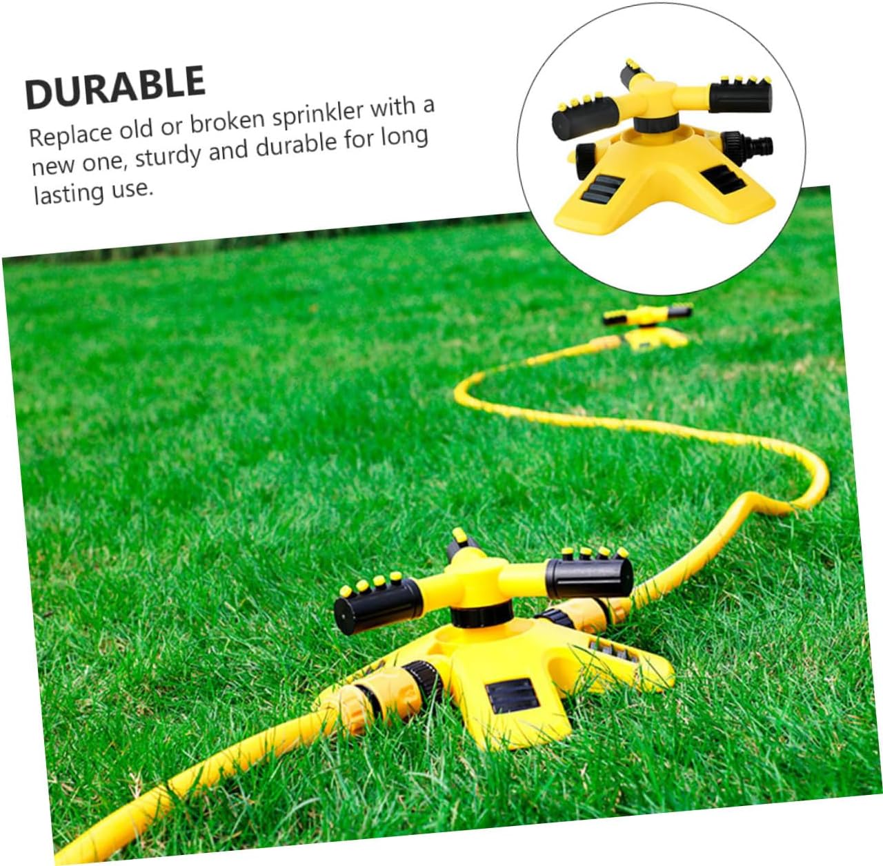 Garden Sprinkler - Lawn Sprinkler - Water Sprinkler - Garden Irrigation - Garden Sprinkler - Circular Sprinkler - Automatic Watering System - 360 Degree Rotation - Irrigation System - Garden Irrigation - Yellow and Black - 1 Piece - Image 4