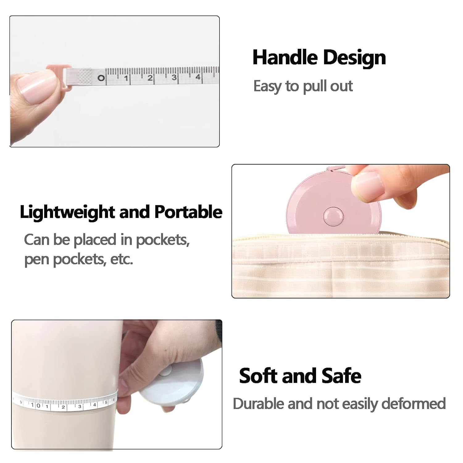 Measuring Tape - Tailor's Tape - Tape Measure - Centimeter - Body Measurement - Sewing Accessories - Roll-up - Sewing Kits - Waist Measurement - Flexible - Centimeter Tape - Sewing Supplies - 150 cm - Hobby - Multicolor - Pack of 4 - Image 5