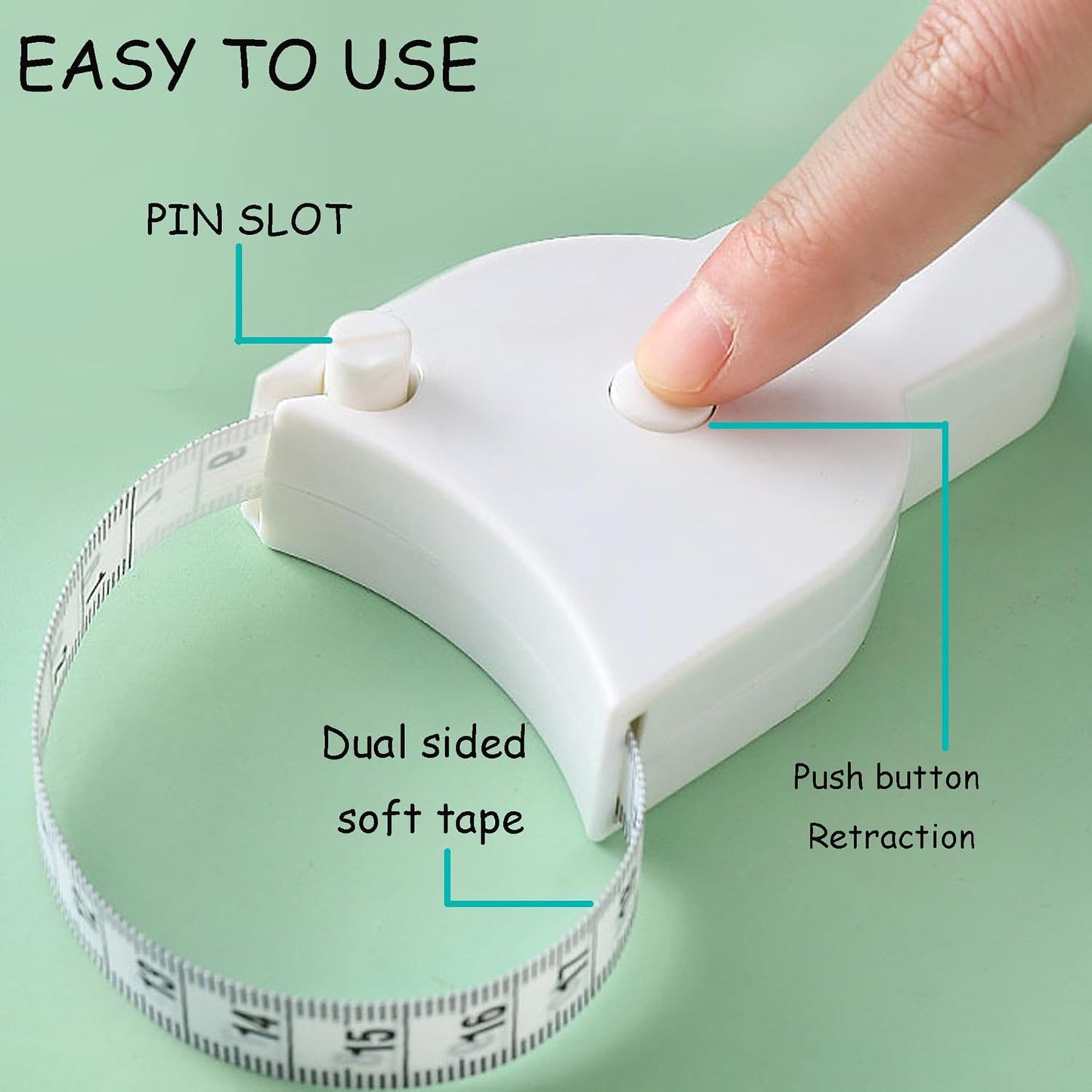 Measuring Tape - Body Measuring Tape - Circumference Measurement - Losing Weight - Waist Measurement - Fitness Accessories - Centimeter - Tailor's Tape - Roll-up - Body Measurement - Muscle Mass - Waist Circumference - Measuring Tape - White - 1 Piece - Image 4