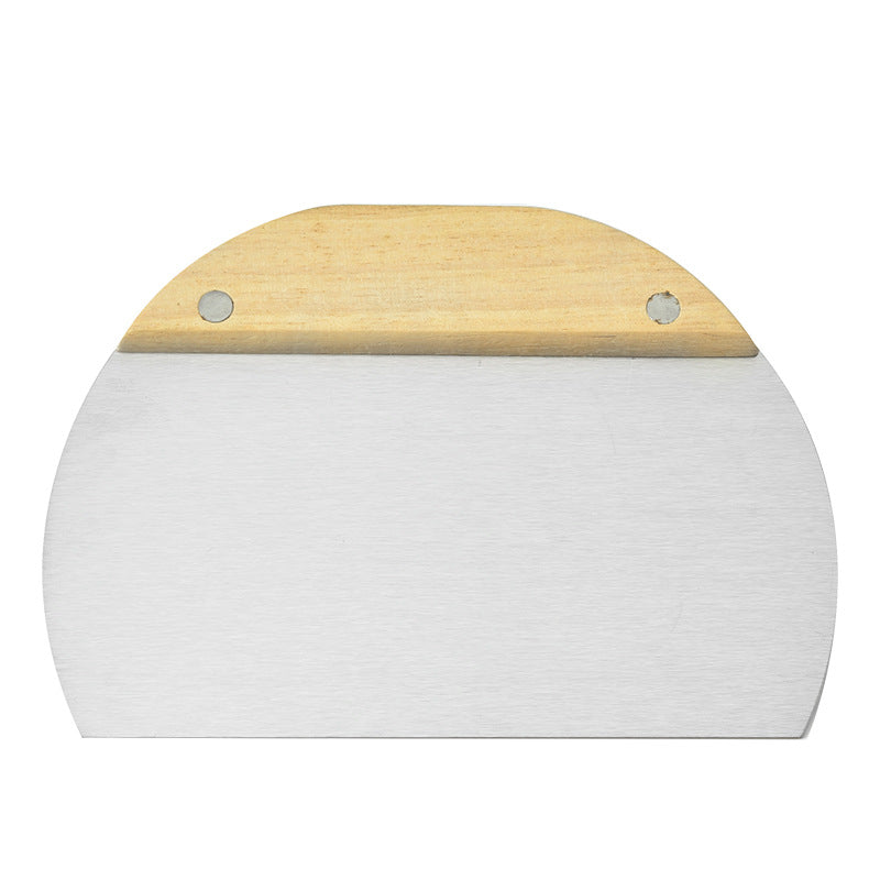 Dough Scraper - Dough Cutter - Ribbed Knife - Dough Cutter - Baking Utensils - Potato Cutter - Golf Knife - Baker's Knife - Pizza Cutter - Dough Knife - Kitchen Aid - Baking Utensils - Vegetable Cutter - Pizza Knife - Silver and Wood - 3 Pieces - Image 5