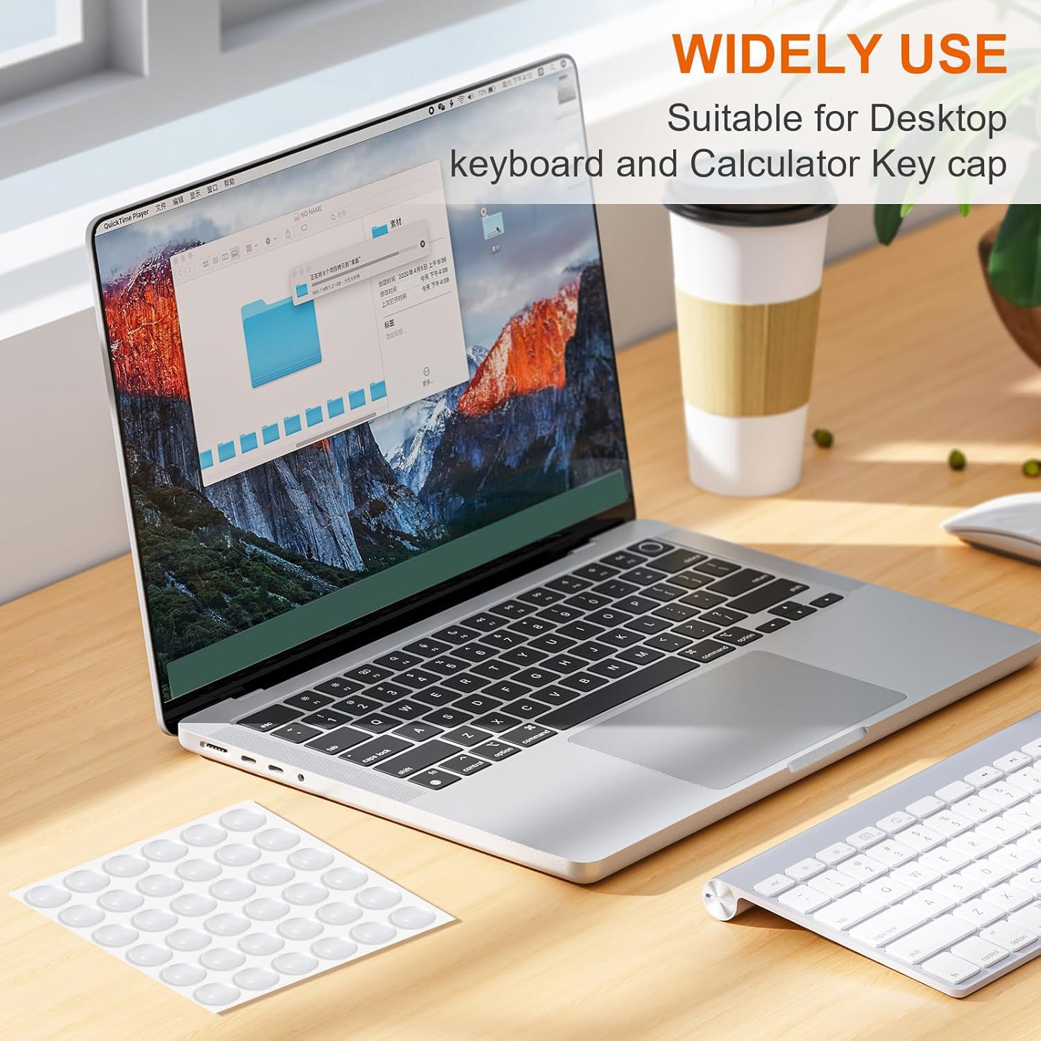 Keyboard Stickers - Typing with Long Nails - 3D Silicone Keycaps - Laptop Accessories - Nail Protectors - Tactile Marking - Keyboard Protection - Anti-Slip Keys - Typewriter Effect - Universal Round Buttons - High Transparency - 72 Pieces - Image 5