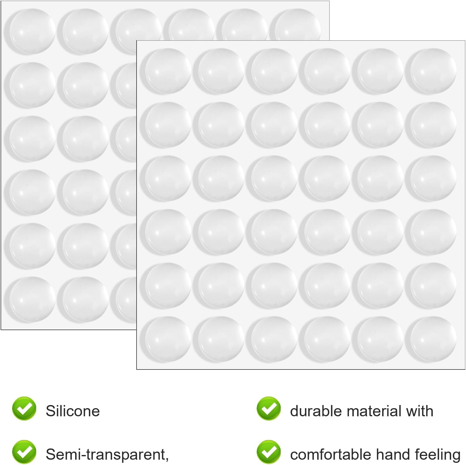 Keyboard Stickers - Typing with Long Nails - 3D Silicone Keycaps - Laptop Accessories - Nail Protectors - Tactile Marking - Keyboard Protection - Anti-Slip Keys - Typewriter Effect - Universal Round Buttons - High Transparency - 72 Pieces - Image 6