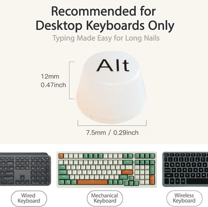 Keyboard Stickers - Large Letter Keyboard - QWERTY Layout - Low Vision Aids - Typing with Long Nails - 3D Silicone Keycaps - Laptop Accessories - Universal Round Keys - Wear-Resistant Replacement Letters - White - 64 Pieces - Image 5
