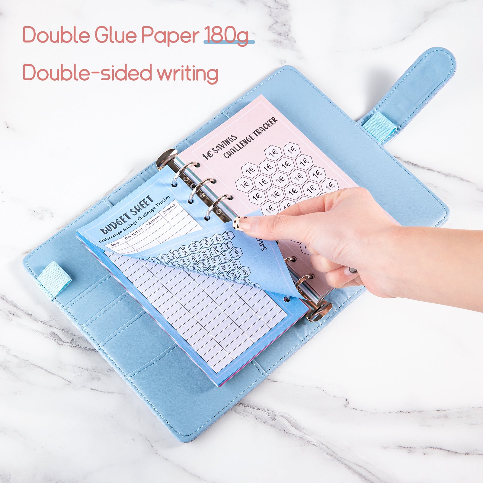 Savings Challenge - Budget Binder Refill A6 - Savings Challenge Tracker - Cash Stuffing Envelopes - Save Money - Financial Planner - Cash Book - Budget Planner - Euro Currency - Money Organizer - Goal Savings - Mix Colors - 48 Pieces - Image 4