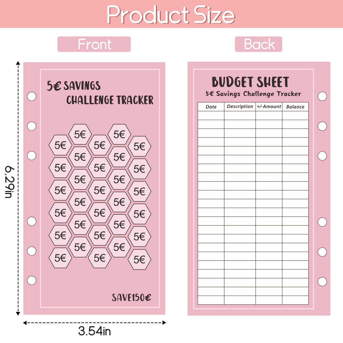 Savings Challenge - Budget Binder Refill A6 - Savings Challenge Tracker - Cash Stuffing Envelopes - Save Money - Financial Planner - Cash Book - Budget Planner - Euro Currency - Money Organizer - Goal Savings - Mix Colors - 48 Pieces - Image 6