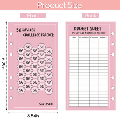 Savings Challenge - Budget Binder Refill A6 - Savings Challenge Tracker - Cash Stuffing Envelopes - Save Money - Financial Planner - Cash Book - Budget Planner - Euro Currency - Money Organizer - Goal Savings - Mix Colors - 48 Pieces - Image 6
