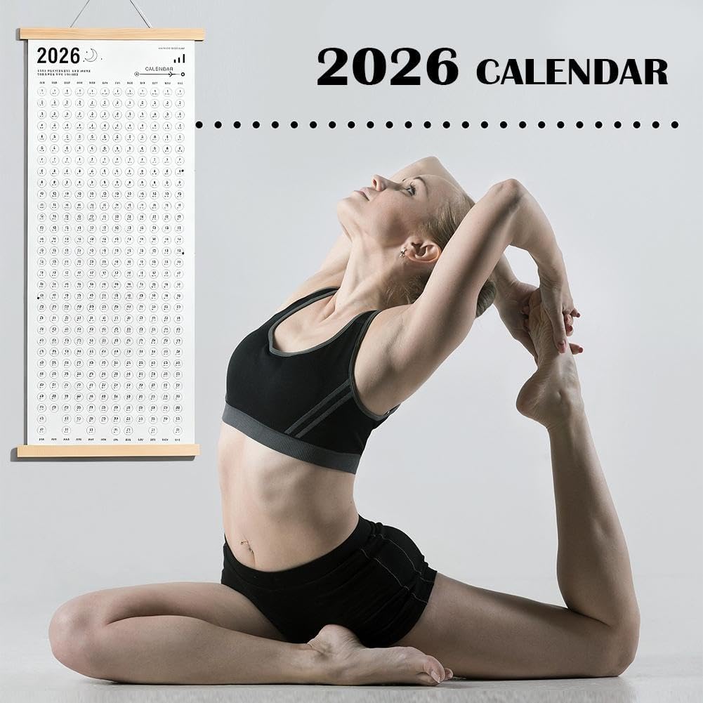 Calendar 2026 - Yearly Calendar - Wall Calendar - Family Planner - Yearly Planner - Wall Decoration - Planner - Organizer - Canvas Poster - School Calendar - Birthday Calendar - Home Accessories - Office - Interior - White - 1 Piece - Image 4