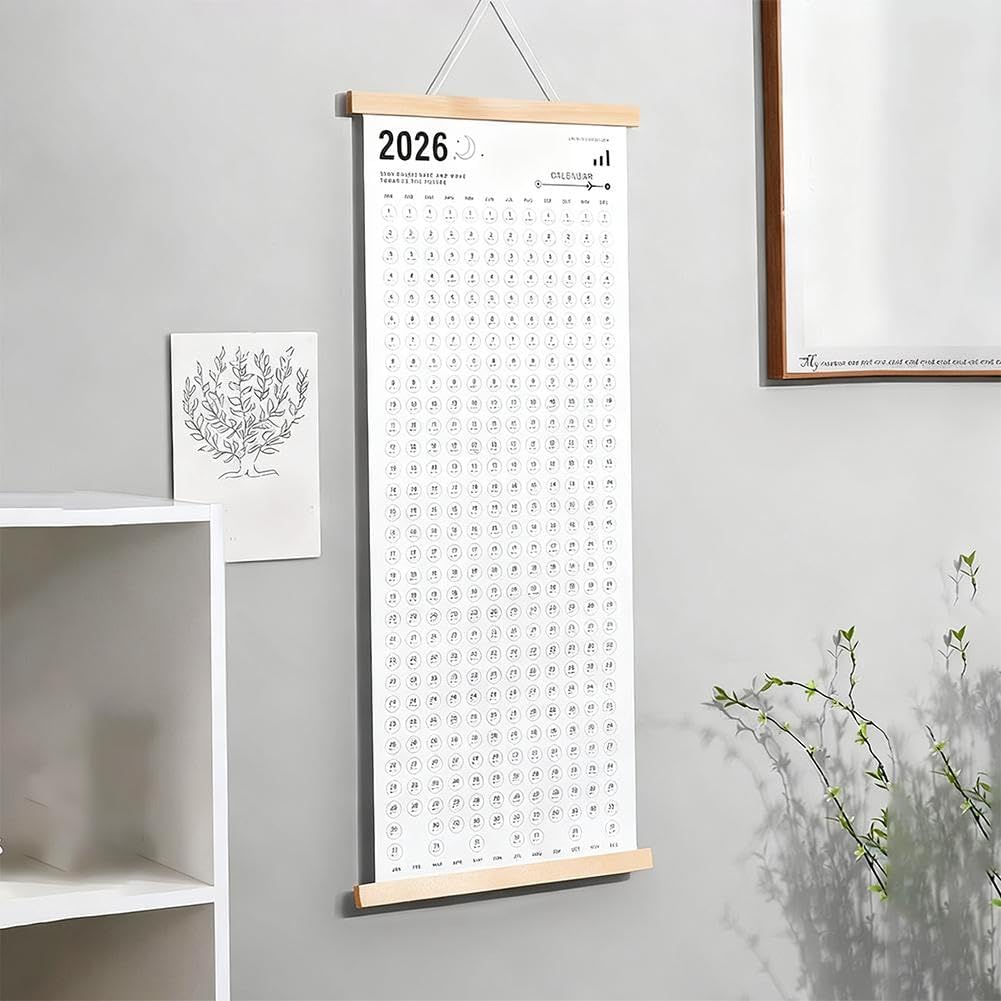 Calendar 2026 - Yearly Calendar - Wall Calendar - Family Planner - Yearly Planner - Wall Decoration - Planner - Organizer - Canvas Poster - School Calendar - Birthday Calendar - Home Accessories - Office - Interior - White - 1 Piece - Image 6