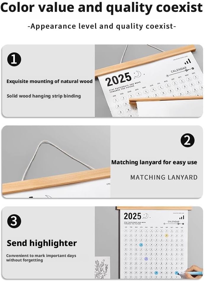 Calendar 2026 - Yearly Calendar - Wall Calendar - Family Planner - Yearly Planner - Wall Decoration - Planner - Organizer - Canvas Poster - School Calendar - Birthday Calendar - Home Accessories - Office - Interior - White - 1 Piece - Image 7