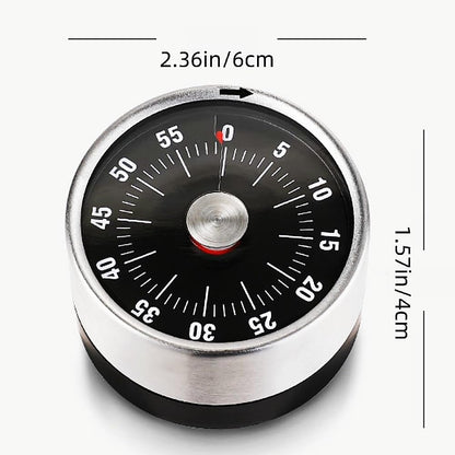Kitchen Timer - Timer - Kitchen Timer - Egg Timer - Stopwatch - Mechanical Timer - Time Clock - Pomodoro - Kitchen Utensils - Cooking Utensils - Baking Utensils - Gadgets - Alarm Clock - Clock - Stainless Steel - Magnet - Cooking - Black - 1 Piece - Image 2