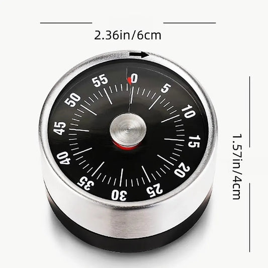 1 Piece Magnetic Kitchen Timer with 60 Minute Countdown Dial for Cooking, Baking, Study and Time Management, Black - Image 2