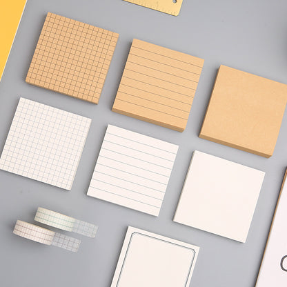 Sticky notes - Memo pad - Notepads - Bullet journal accessories - School supplies - Office supplies - Kraft paper - Notepads - Aesthetic stationery - Scrapbook paper - Sticky notes - Planner - Brown and White - 1 Piece - Image 2