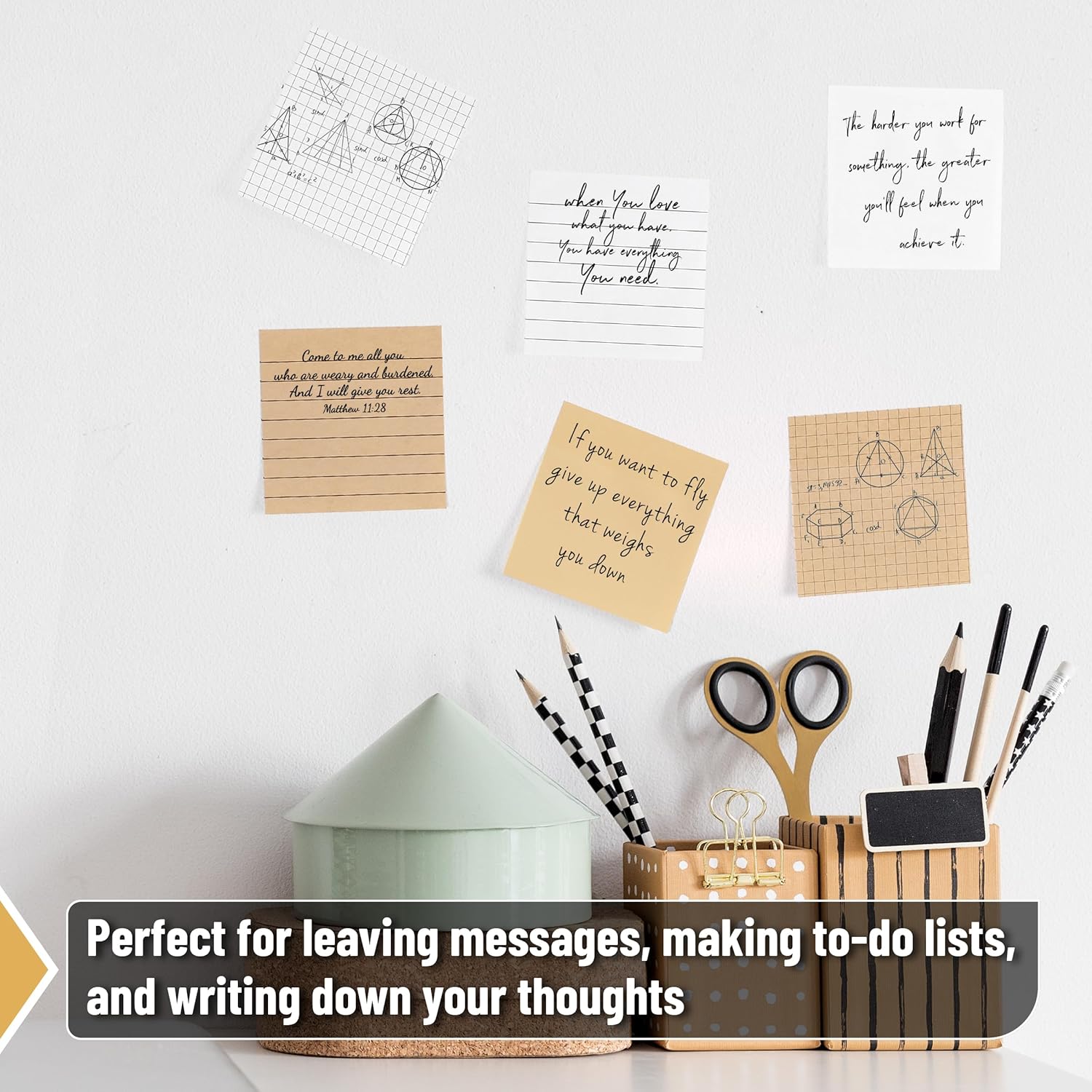 Sticky notes - Memo pad - Notepads - Bullet journal accessories - School supplies - Office supplies - Kraft paper - Notepads - Aesthetic stationery - Scrapbook paper - Sticky notes - Planner - Brown and White - 1 Piece - Image 7