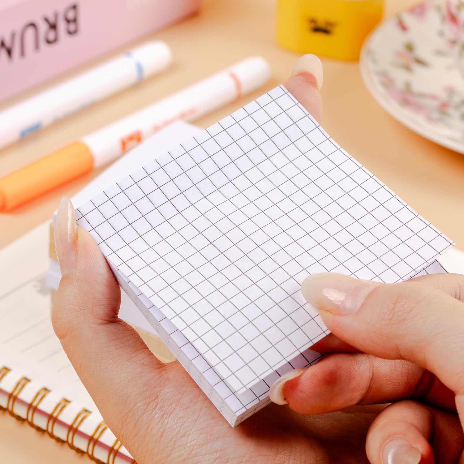 Sticky notes - Memo pad - Notepads - Bullet journal accessories - School supplies - Office supplies - Kraft paper - Notepads - Aesthetic stationery - Scrapbook paper - Sticky notes - Planner - Brown and White - 1 Piece - Image 8
