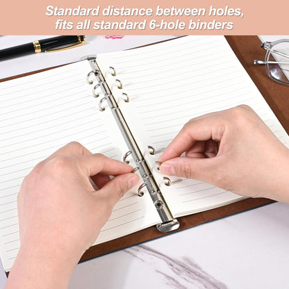 Notebook Refill A5 - Ring Binder Paper 6 Holes - Agenda Refill - Bullet Journal Paper - Refillable Notepad - Writing Paper - Planner Inserts - Office Supplies - School Supplies - Study Notes -Lined Paper - White - [数量] Pieces - Image 3