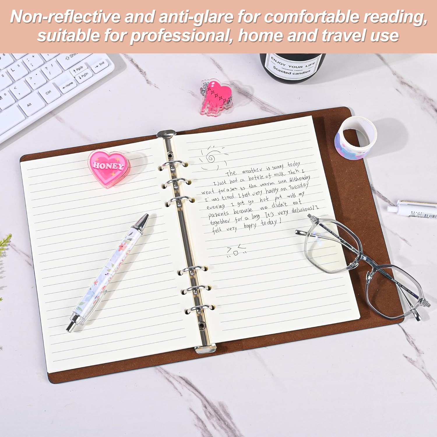 Notebook Refill A5 - Ring Binder Paper 6 Holes - Agenda Refill - Bullet Journal Paper - Refillable Notepad - Writing Paper - Planner Inserts - Office Supplies - School Supplies - Study Notes -Lined Paper - White - [数量] Pieces - Image 4