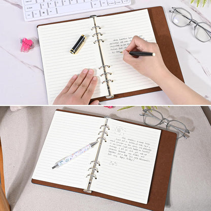 Notebook Refill A5 - Ring Binder Paper 6 Holes - Agenda Refill - Bullet Journal Paper - Refillable Notepad - Writing Paper - Planner Inserts - Office Supplies - School Supplies - Study Notes -Lined Paper - White - [数量] Pieces - Image 6