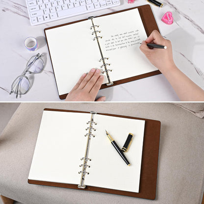 Notebook Refill A5 - Ring Binder Paper 6 Holes - Agenda Refill - Bullet Journal Paper - Refillable Notepad - Writing Paper - Planner Inserts - Office Supplies - School Supplies - Drawing and Sketching -Dotted Dots - White - 5 Pieces - Image 6