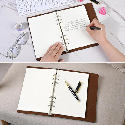Notebook Refill A5 - Ring Binder Paper 6 Holes - Agenda Refill - Bullet Journal Paper - Refillable Notepad - Writing Paper - Planner Inserts - Office Supplies - School Supplies - Drawing and Sketching -Dotted Dots - White - 5 Pieces - Image 6
