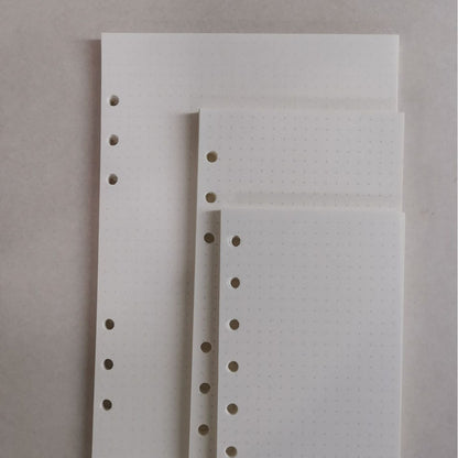 Notebook Refill A5 - Ring Binder Paper 6 Holes - Agenda Refill - Bullet Journal Paper - Refillable Notepad - Writing Paper - Planner Inserts - Office Supplies - School Supplies - Drawing and Sketching -Dotted Dots - White - 5 Pieces - Image 8
