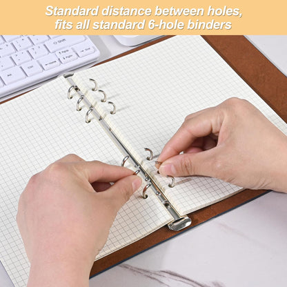 Notebook Refill A5 - Ring Binder Paper 6 Holes - Agenda Refill - Bullet Journal Paper - Refillable Notepad - Writing Paper - Planner Inserts - Office Supplies - School Supplies - Math Notebook -Checked White Graph Paper - 5 Pieces - Image 3