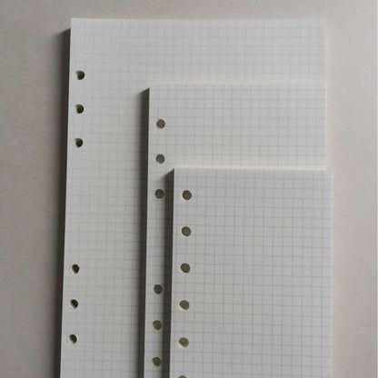 Notebook Refill A5 - Ring Binder Paper 6 Holes - Agenda Refill - Bullet Journal Paper - Refillable Notepad - Writing Paper - Planner Inserts - Office Supplies - School Supplies - Math Notebook -Checked White Graph Paper - 5 Pieces - Image 8