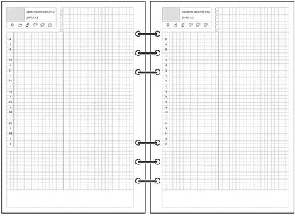 Notebook Refill A5 - Ring Binder Paper 6 Holes - Agenda Refill - Bullet Journal Paper - Refillable Notepad - Writing Paper - Planner Inserts - Office Supplies - School Supplies - Calendar Overview -Weekly planner agenda - white - pack of 5 - Image 3