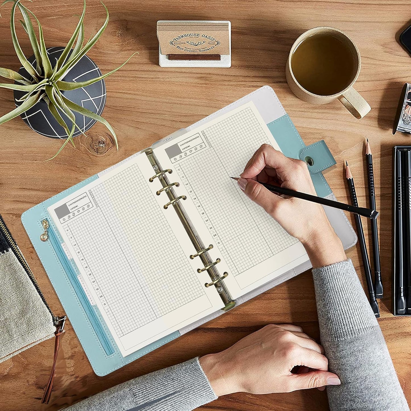 Notebook Refill A5 - Ring Binder Paper 6 Holes - Agenda Refill - Bullet Journal Paper - Refillable Notepad - Writing Paper - Planner Inserts - Office Supplies - School Supplies - Calendar Overview -Weekly planner agenda - white - pack of 5 - Image 5