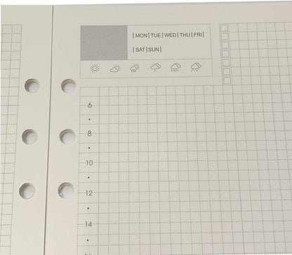 Notebook Refill A5 - Ring Binder Paper 6 Holes - Agenda Refill - Bullet Journal Paper - Refillable Notepad - Writing Paper - Planner Inserts - Office Supplies - School Supplies - Calendar Overview -Weekly planner agenda - white - pack of 5 - Image 7