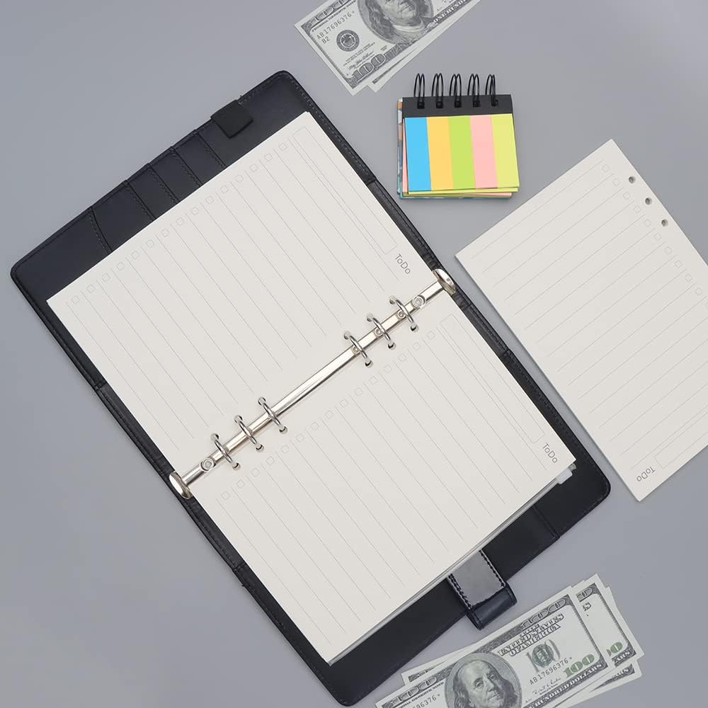 Notebook Refill A5 - Ring Binder Paper 6 Holes - Agenda Refill - Bullet Journal Paper - Refillable Notepad - Writing Paper - Planner Inserts - Office Supplies - School Supplies - To-Do List Check-Off -To Do List - White - 5 Pieces - Image 4