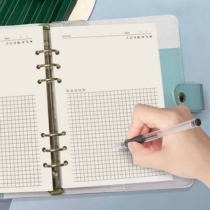 Notebook Refill A5 - Ring Binder Paper 6 Holes - Agenda Refill - Bullet Journal Paper - Refillable Notepad - Writing Paper - Planner Inserts - Office Supplies - School Supplies - Review Page -Favorites List - White - 5 Pieces - Image 2