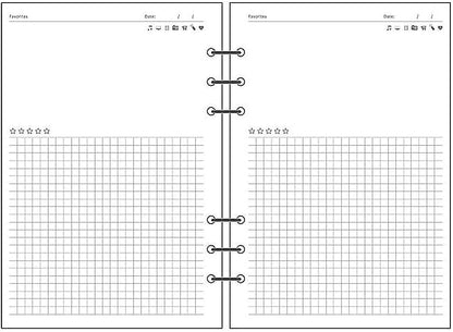 Notebook Refill A5 - Ring Binder Paper 6 Holes - Agenda Refill - Bullet Journal Paper - Refillable Notepad - Writing Paper - Planner Inserts - Office Supplies - School Supplies - Review Page -Favorites List - White - 5 Pieces - Image 3