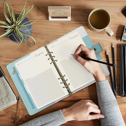 Notebook Refill A5 - Ring Binder Paper 6 Holes - Agenda Refill - Bullet Journal Paper - Refillable Notepad - Writing Paper - Planner Inserts - Office Supplies - School Supplies - Review Page -Favorites List - White - 5 Pieces - Image 4