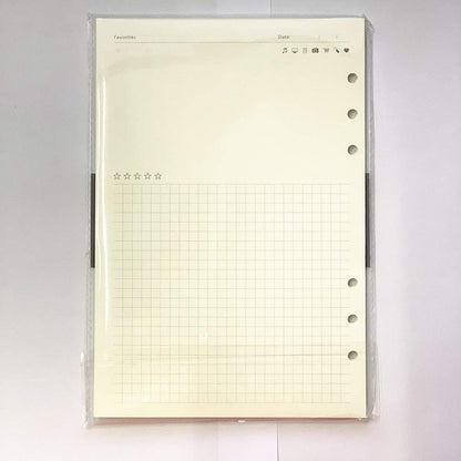 Notebook Refill A5 - Ring Binder Paper 6 Holes - Agenda Refill - Bullet Journal Paper - Refillable Notepad - Writing Paper - Planner Inserts - Office Supplies - School Supplies - Review Page -Favorites List - White - 5 Pieces - Image 8
