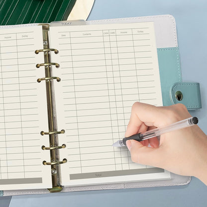 Notebook Refill A5 - Ring Binder Paper 6 Holes - Agenda Refill - Bullet Journal Paper - Refillable Notepad - Writing Paper - Planner Inserts - Office Supplies - School Supplies - Keeping Track of Finances -Budget Planner - White - 5 Pieces - Image 2