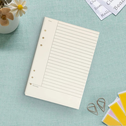 Notebook Refill A5 - Ring Binder Paper 6 Holes - Agenda Refill - Bullet Journal Paper - Refillable Notepad - Writing Paper - Planner Inserts - Office Supplies - School Supplies - Summary Making -Cornell Method - White - 5 Pieces - Image 3