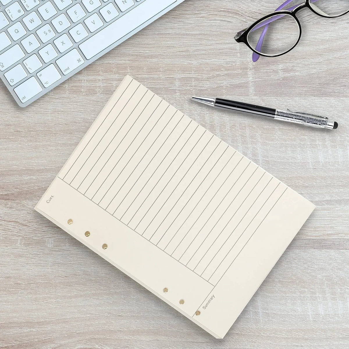 Notebook Refill A5 - Ring Binder Paper 6 Holes - Agenda Refill - Bullet Journal Paper - Refillable Notepad - Writing Paper - Planner Inserts - Office Supplies - School Supplies - Summary Making -Cornell Method - White - 5 Pieces - Image 4