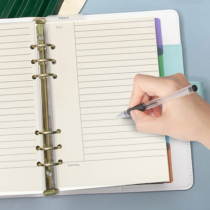 Notebook Refill A5 - Ring Binder Paper 6 Holes - Agenda Refill - Bullet Journal Paper - Refillable Notepad - Writing Paper - Planner Inserts - Office Supplies - School Supplies - Summary Making -Cornell Method - White - 5 Pieces - Image 5