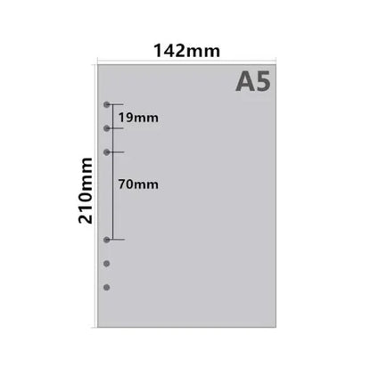 Notebook Refill A5 - Ring Binder Paper 6 Holes - Agenda Refill - Bullet Journal Paper - Refillable Notepad - Writing Paper - Planner Inserts - Office Supplies - School Supplies - Summary Making -Cornell Method - White - 5 Pieces - Image 7