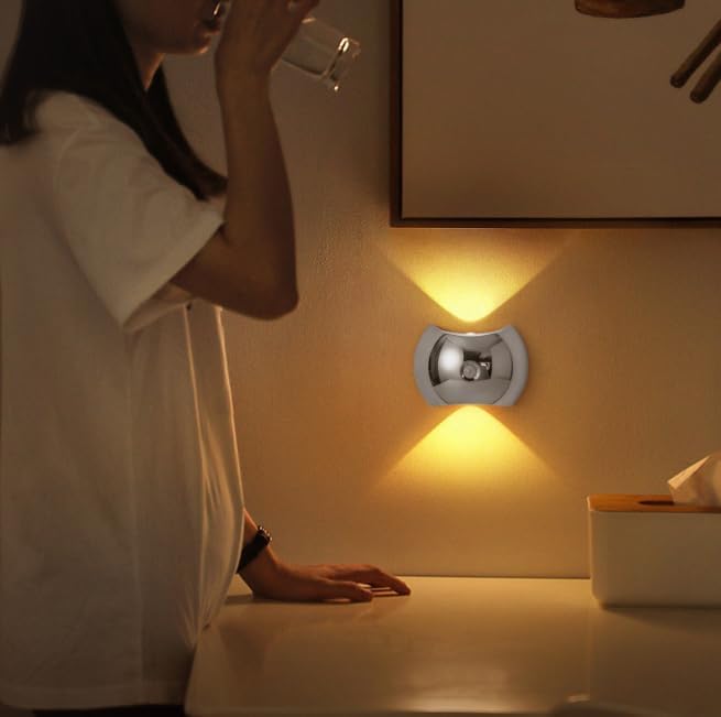 Indoor Wall Lamp - Night Light with Motion Sensor - Wireless LED Wall Light - Rechargeable Wall Lamp - Stair Lighting - Closet Lighting - Bedroom Lamp - USB Rechargeable - Magnetic - Warm White Light - White - 1 Piece - Image 8