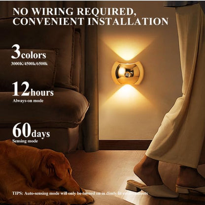 Indoor Wall Lamp - Night Light with Motion Sensor - Wireless LED Wall Light - Rechargeable Wall Lamp - Stair Lighting - Closet Lighting - Bedroom Lamp - USB Rechargeable - Magnetic -Warm White Light - Black - 1 Piece - Image 4