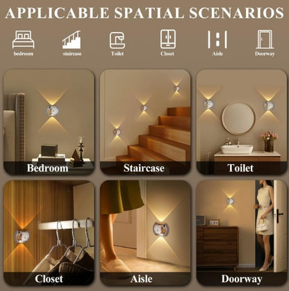 Indoor Wall Lamp - Night Light with Motion Sensor - Wireless LED Wall Light - Rechargeable Wall Lamp - Stair Lighting - Closet Lighting - Bedroom Lamp - USB Rechargeable - Magnetic -Warm White Light - Dark Wood - 1 Piece - Image 6